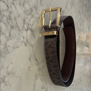 Michael Kors Brown Belt with Gold Buckle